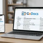 Interface de e-mail profissional corporativo configurado em dispositivos móveis e desktop